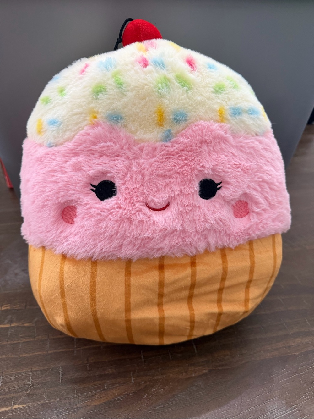 Plush Cupcake Stuffed Toy - Pink and Cream Kawaii Squeeze Plush